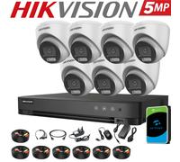 HIKVISION 5MP 3K Colorvu CCTV System Audio In Camera 4CH 8CH H.265+ DVR Security