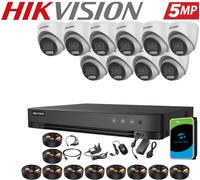 HIKVISION 5MP 3K Colorvu CCTV System Audio In Camera 4CH 8CH H.265+ DVR Security