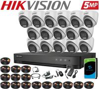 HIKVISION 5MP 3K Colorvu CCTV System Audio In Camera 4CH 8CH H.265+ DVR Security