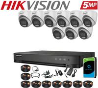 HIKVISION 5MP 3K Colorvu CCTV System Audio In Camera 4CH 8CH H.265+ DVR Security