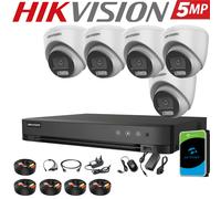 HIKVISION 5MP 3K Colorvu CCTV System Audio In Camera 4CH 8CH H.265+ DVR Security