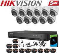 HIKVISION 5MP 3K Colorvu CCTV System Audio In Camera 4CH 8CH H.265+ DVR Security