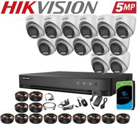 HIKVISION 5MP 3K Colorvu CCTV System Audio In Camera 4CH 8CH H.265+ DVR Security