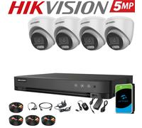 HIKVISION 5MP 3K Colorvu CCTV System Audio In Camera 4CH 8CH H.265+ DVR Security