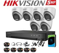HIKVISION 5MP 3K Colorvu CCTV System Audio In Camera 4CH 8CH H.265+ DVR Security