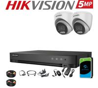 HIKVISION 5MP 3K Colorvu CCTV System Audio In Camera 4CH 8CH H.265+ DVR Security