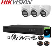 HIKVISION 5MP 3K Colorvu CCTV System Audio Mic Camera H.265+ DVR Security Turret
