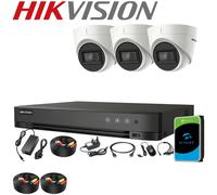 HIKVISION 5MP Audio CCTV Kit DVR Camera System AcuSense Night Vision Bundle