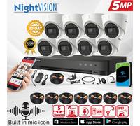 HIKVISION 5MP Audio Security Camera System CCTV DVR Kit IR 40M AcuSense AI