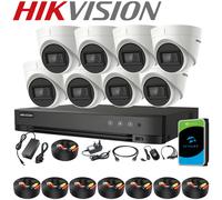 HIKVISION 5MP Audio Security Camera System CCTV DVR Kit IR 40M AcuSense AI