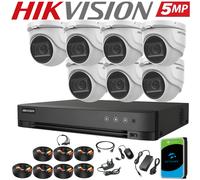 HIKVISION 5MP CCTV CAMERA SYSTEM DVR 4CH 8CH AUDIO IN MIC NIGHT VISION Full KIT