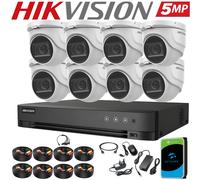 HIKVISION 5MP CCTV CAMERA SYSTEM DVR 4CH 8CH AUDIO IN MIC NIGHT VISION Full KIT