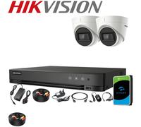 HIKVISION 5MP CCTV System Audio Mic Camera DVR Bundle AcuSense Smart IR Kit