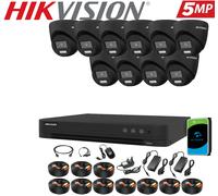 HIKVISION 5MP COLORVU AUDIO MIC CCTV SECURITY OUTDOOR INDOOR CAMERA SYSTEM KIT