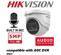 Hikvision 5MP Smart IR Night Audio-Mic Security Camera DS-2CE76H0T-ITMFS Outdoor