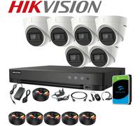 Hikvision 5MP Night Vision CCTV KIT Home Audio CAMERA SYSTEM DVR With HDD IP67