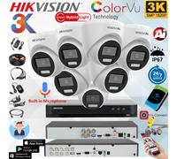 HIKVISION 5MP SMART LIGHT COLORVU CCTV SYSTEM CAMERA AUDIO MIC OUTDOOR DVR KIT