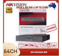 Hikvision 64CH 8K NVR DS-9664NI-M8 12MP NVR 8SATA 4K 32MP 64Channel Network CCTV