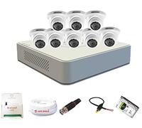 HIKVISION 8 Channel DVR & 8 Dome LED CCTV Camera with Speedlink Cable & Power Supply Surveillance kit (White)