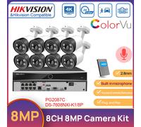 Hikvision 8CH 4K IP Security System POE NVR 8MP ColorVu Bullet CCTV Camera Audio