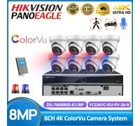 Hikvision 8CH 4K Outdoor CCTV System MIC 8MP ColorVu POE Camera Red&Blue Light