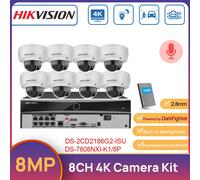 Hikvision 8CH AcuSense NVR 4K Camera System 8MP Dome IR POE Outdoor Camera Audio