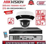 Hikvision 8CH NVR System POE 4×Zoom IR Acusense 4MP PTZ Camera DS-2DE2A404IWG1-E