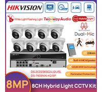 Hikvision 8CH POE Security System Kit 8MP Hybrid Light CCTV Camera 2-Way Audio