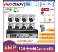 Hikvision 8Channel CCTV System 4MP Hybrid Light ColorVu+IR POE Camera 2Way Audio