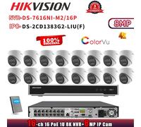 Hikvision 8K 16POE 16CH NVR DS-7616NI-M2/16P ColorVU IR 8MP 4K IP Camera Systems