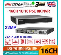 Hikvision 8K 32MP 16 Channel 16POE NVR 2SATA DS-7616NI-M2/16P Dual-Stream Record