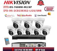 Hikvision 8K 8CH NVR DS-7608NI-M2/8P Smart hybrid light ColorVu 8MP 4K IP Camera