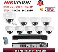 Hikvision 8K 8CH NVR Set DS-7608NI-M2/8P DarkFighter 8MP Camera DS-2CD2186G2-ISU