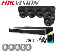 HIKVISION 8MP 4K CCTV System ColorVu IP PoE Camera Kit NVR 2-Way Audio Outdoor