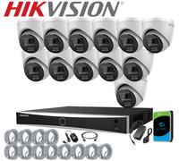 HIKVISION 8MP 4K CCTV System ColorVu IP PoE Camera Kit NVR 2-Way Audio Outdoor