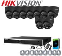 Hikvision 8MP 4K CCTV System IP PoE Camera Kit NVR ColorVu AI Audio Outdoor UK