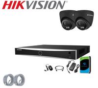 HIKVISION 8MP 4K IP POE NVR SMART LIGHT COLORVU 2-WAY AUDIO OUTDOOR CCTV KIT