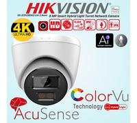 Hikvision 4K 8MP Smart Full color IR AcuSense Hybrid Light Turret IP PoE Camera