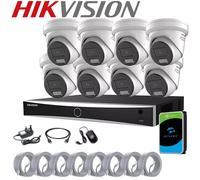 Hikvision 8MP ColorVu 4K PoE CCTV System AI NVR IP Cameras Two-Way Audio Kit