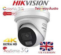 HiKVISION 8MP IP Audio CCTV Camera Color24/7 Night Vision IP67 Turret Outdoor