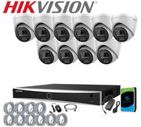 HIKVISION 8MP POE CCTV SYSTEM IP UHD NVR 5MP 24/7 COLORVU 2-WAY AUDIO CAMERA KIT