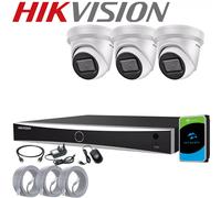 Hikvision 8MP POE DarkFighter CCTV System 4K NVR IP Turret Camera Night Vision