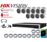 Hikvision 8MP POE IP Camera Audio in CCTV Security 4K System Smart Light ColorVu