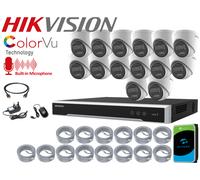 Hikvision 8MP Smart Hybrid Light CCTV System PoE NVR Kit Color Night Audio IP67