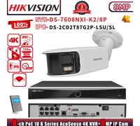 Hikvision 8POE 8CH NVR Systems Acusense Panoramic ColorVu Bullet 8MP IP Camera