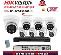 Hikvision 8PoE 8K 32MP 8CH NVR Set DS-7608NI-M2/8P 8MP IP Camera DS-2CD2386G2-IU