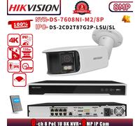 Hikvision 8POE 8K 32MP 8CH NVR Set DS-7608NI-M2/8P ColorVu Bullet 8MP IP Camera