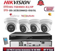 Hikvision Acusense 4CH NVR DS-7604NXI-K1/4P Strobe Light 8MP 4K POE Camera Kit