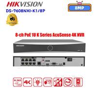 Hikvision AcuSense 4K 12MP DS-7608NXI-K1/8P NVR 8CH 8PoE 1SATA Video Recorder