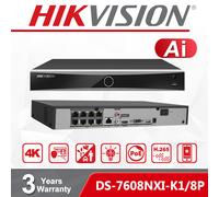 HIKVISION AI 8Channel 4K 12MP NVR 8CH 8PoE 1U Smart AcuSense DS-7608NXI-K1/8P UK
